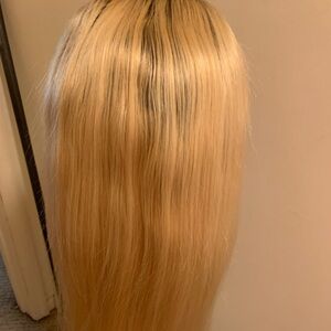 Brown rooted Blonde Human Hair Wig